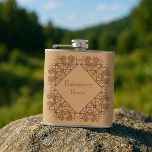 Flasques Funky Emergency Booze Ajouter Votre Texte Style Ce