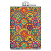 Flasques Funky Retro couleur Motif Mandala (Dos)