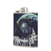 Flasques Funny Astronaut Shorthair Cat dans l'espace (Gauche)