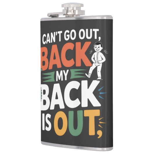 Flasques Funny Back Pain Chiropractic Quote (Gauche)