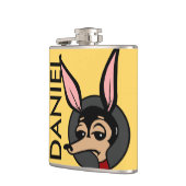 FLASQUES FUNNY CARTOON STYLE CHIEN VINYL WRAPEE FLASK (Gauche)