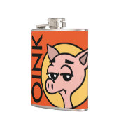 FLASQUES FUNNY CARTOON STYLE PIG VINYL WRAPPELÉ FLASK (Gauche)