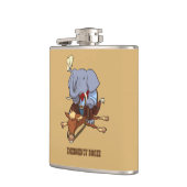 Flasques Funny Elephant Emergency Booze Cowboy Cartoon (Gauche)