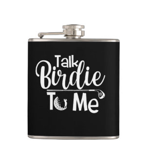 Flasques Funny Golf Flask - 'Talk Birdie to Me' Cadeau pers