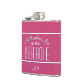 Flasques Funny Golfer 19th Trou Monogrammed Rose Girly (Gauche)