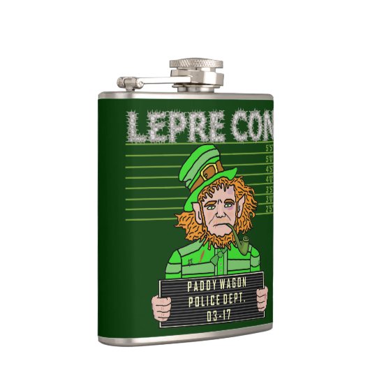 Flasques Funny Leprechaun Leprecon St patrick de Mugshot (Droite)