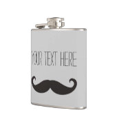 Flasques Funny Mustache / Schnurrbart + votre texte (Gauche)