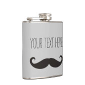 Flasques Funny Mustache / Schnurrbart + votre texte (Droite)