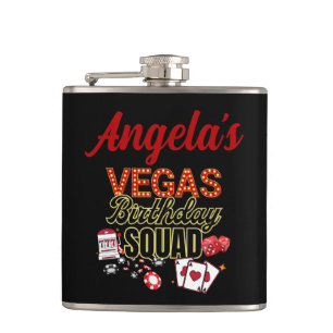 Flasques Funny Personnalisé Las Vegas Anniversaire Party Sq