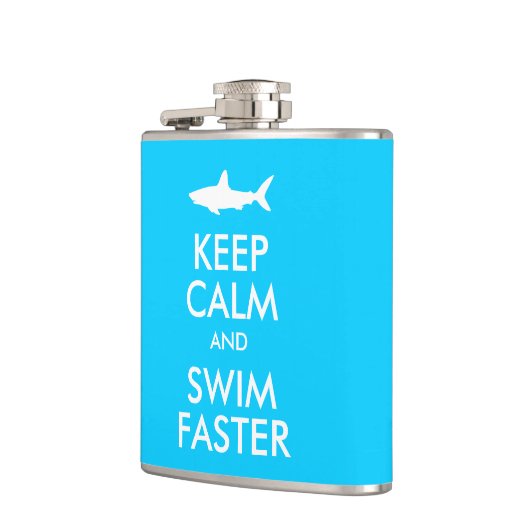 Flasques Funny Shark Gardez le calme et nagez plus vite par (Gauche)