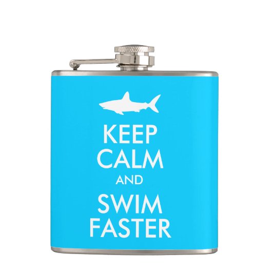 Flasques Funny Shark Gardez le calme et nagez plus vite par (Devant)