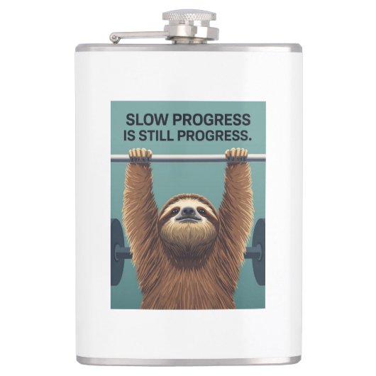 Flasques Funny Sloth Gym Motivation Poster - Slow Progress  (Devant)