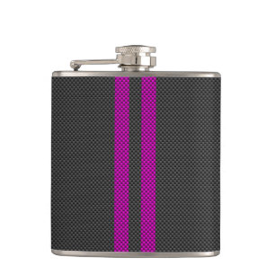 Flasques Fuschsia Pink en fibre de carbone
