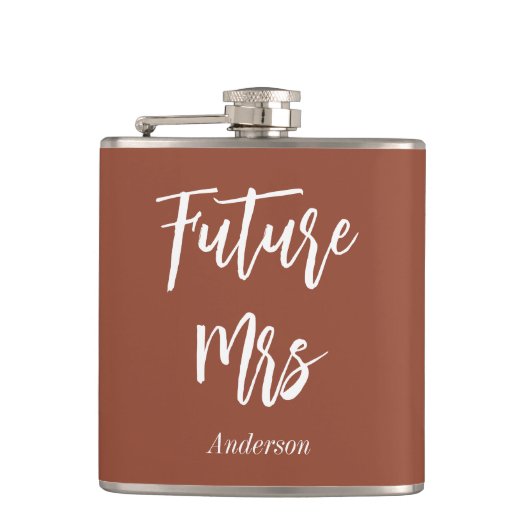 Flasques Futur Mme Mariée Brun Mariage Terracotta (Devant)