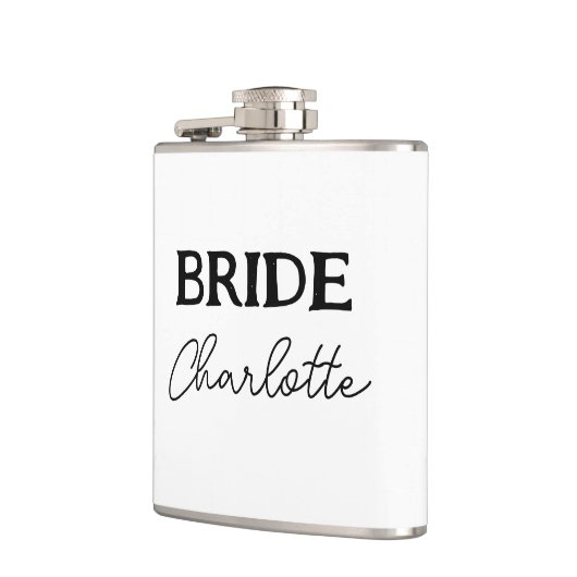 Flasques Future Mariée | Nom en noir et blanc (Gauche)