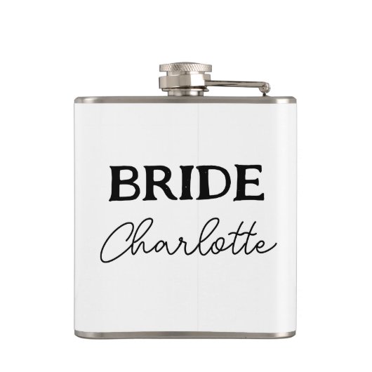 Flasques Future Mariée | Nom en noir et blanc (Dos)