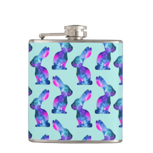 Flasques Galaxie d'aquarelle de motif de lapin