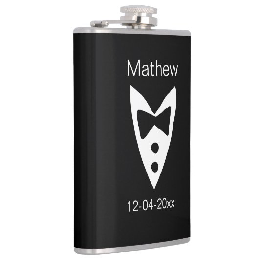 Flasques garçon d'honneur ajouter nom année nœud papillon c (Droite)