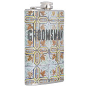 Flasques Garçon d'honneur unique en carreau portugais bleu  (Droite)