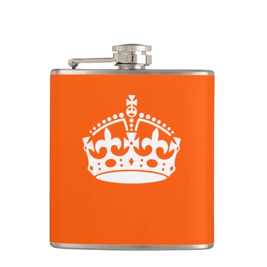 Flasques GARDER CALM CROWN sur Orange Personnaliser it (Devant)