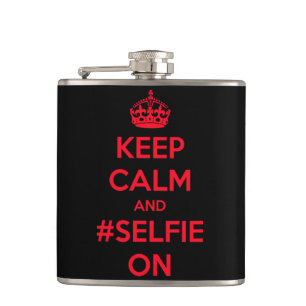 Flasques Gardez le calme et le #selfie dessus