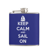 Flasques Gardez le calme et naviguez sur le bleu (Devant)