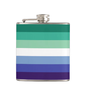 Flasques Gay Men's Pride, Striped Print, LGBTQ FIDE