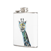 Flasques Ggirafe cool et tendance avec lunettes, écouteurs (Gauche)