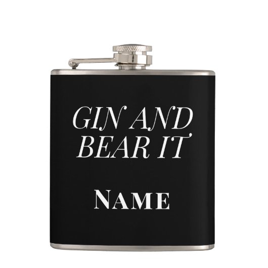 Flasques Gin and Bear It – Personalised Funny Gin (Devant)