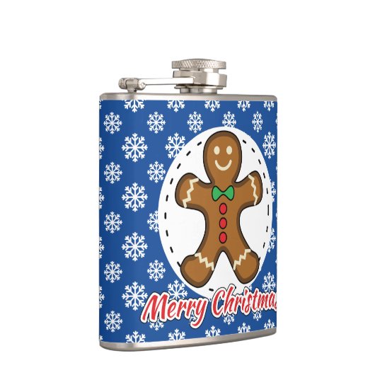 Flasques Gingerbread - Blue Snowflakes Pattern - Merry Xmas (Droite)