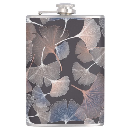 Flasques Ginkgo feuilles : élégant motif naturel. (Devant)