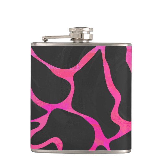 Flasques Girafe Imprimé Rose Fushia et Noir (Devant)