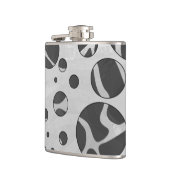 Flasques Giraffy Polka Dot noir et gris clair Impression (Gauche)