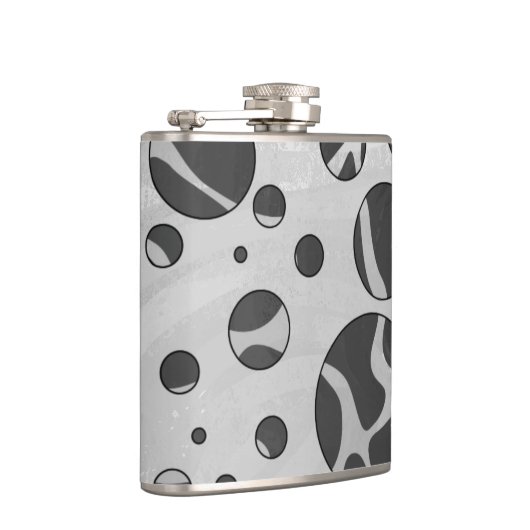 Flasques Giraffy Polka Dot noir et gris clair Impression (Droite)