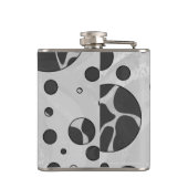 Flasques Giraffy Polka Dot noir et gris clair Impression (Dos)