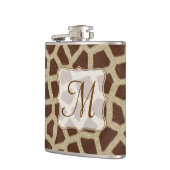 Flasques Giraffy Spot Poster de animal Monogramme Whiskey F (Gauche)