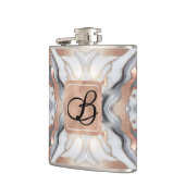 Flasques Girl Glam Rose Gold Argent & Marbre blanc (Gauche)