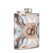 Flasques Girl Glam Rose Gold Argent & Marbre blanc (Droite)