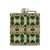 Flasques girly chic mode art déco or émeraude vert émeraude (Dos)