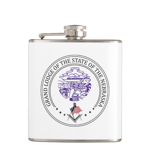 Flasques Gîte de franc-maçonnerie de l'état du Nebraska (Devant)