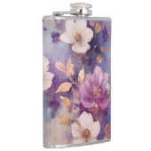 Flasques Glam blanc féminin Or violet Floral (Droite)