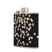 Flasques glam noir et blanc points champagne or confetti (Gauche)