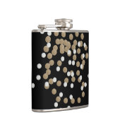 Flasques glam noir et blanc points champagne or confetti (Droite)