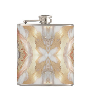 Flasques Glam Rose Gold Luxueux Tendance Marbre Papillon