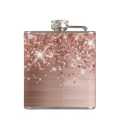 Flasques Glitterie Rose or Glam Monogramme (Dos)