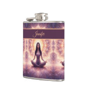 Flasques Glowing Mandala Meditation Woman Custom Name (Gauche)