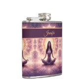 Flasques Glowing Mandala Meditation Woman Custom Name (Droite)