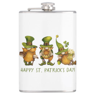 Flasques Gnomes irlandais mignons Bonne St Patrick's Day