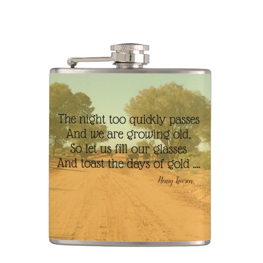 Flasques Gobelet à boire avec citation d'Aussie Henry Lawso (Devant)