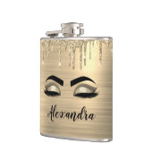 Flasques Gold Glitter Sparkle Eyelashes Monogram (Gauche)